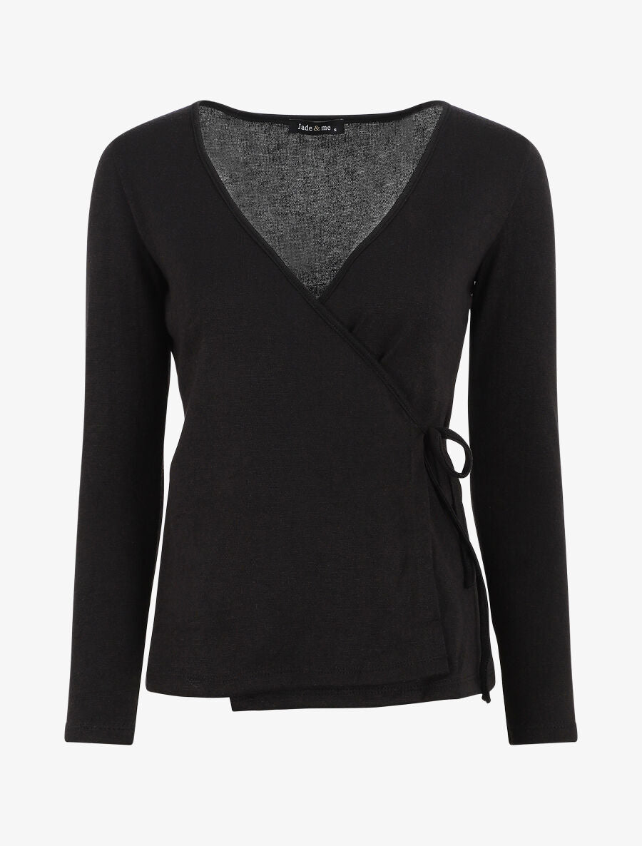 Pull cache-coeur uni - Noir - 4
