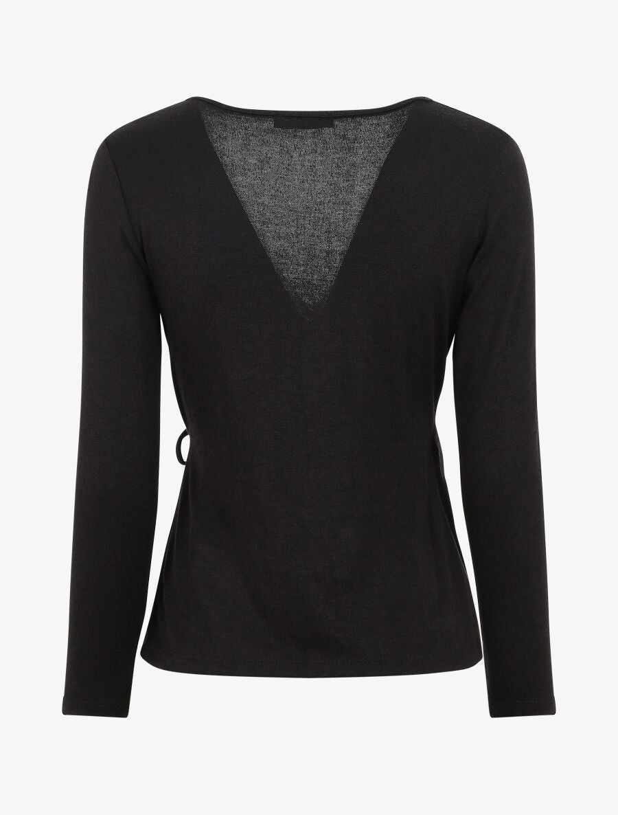 Pull cache-coeur uni - Noir - 2