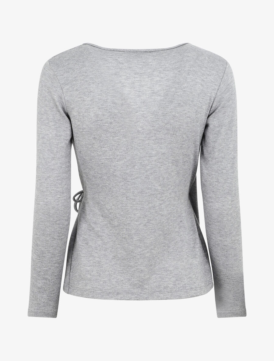 Pull cache-coeur uni - Gris - 2