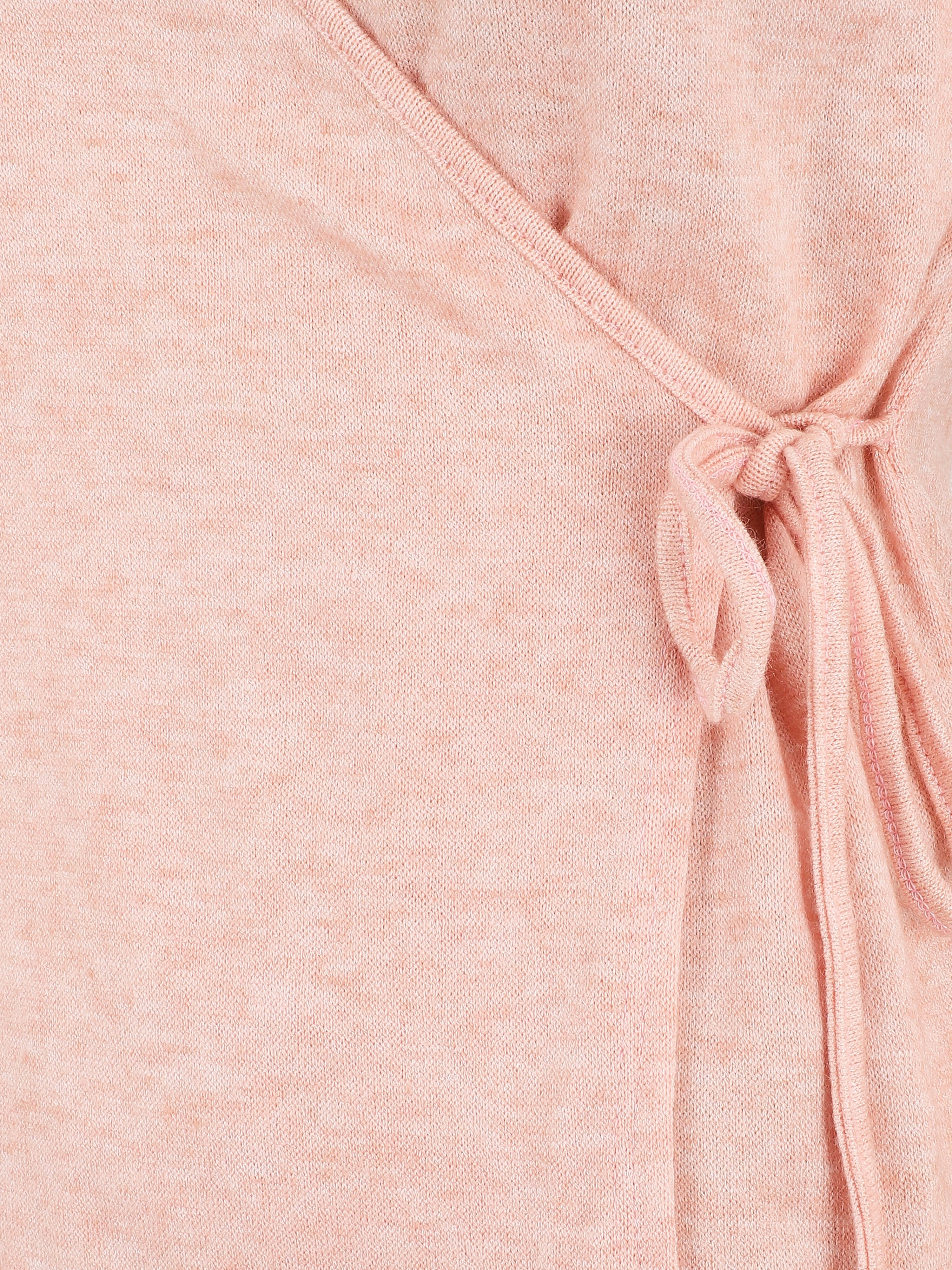 Pull cache-coeur uni - Rose poudré - 3