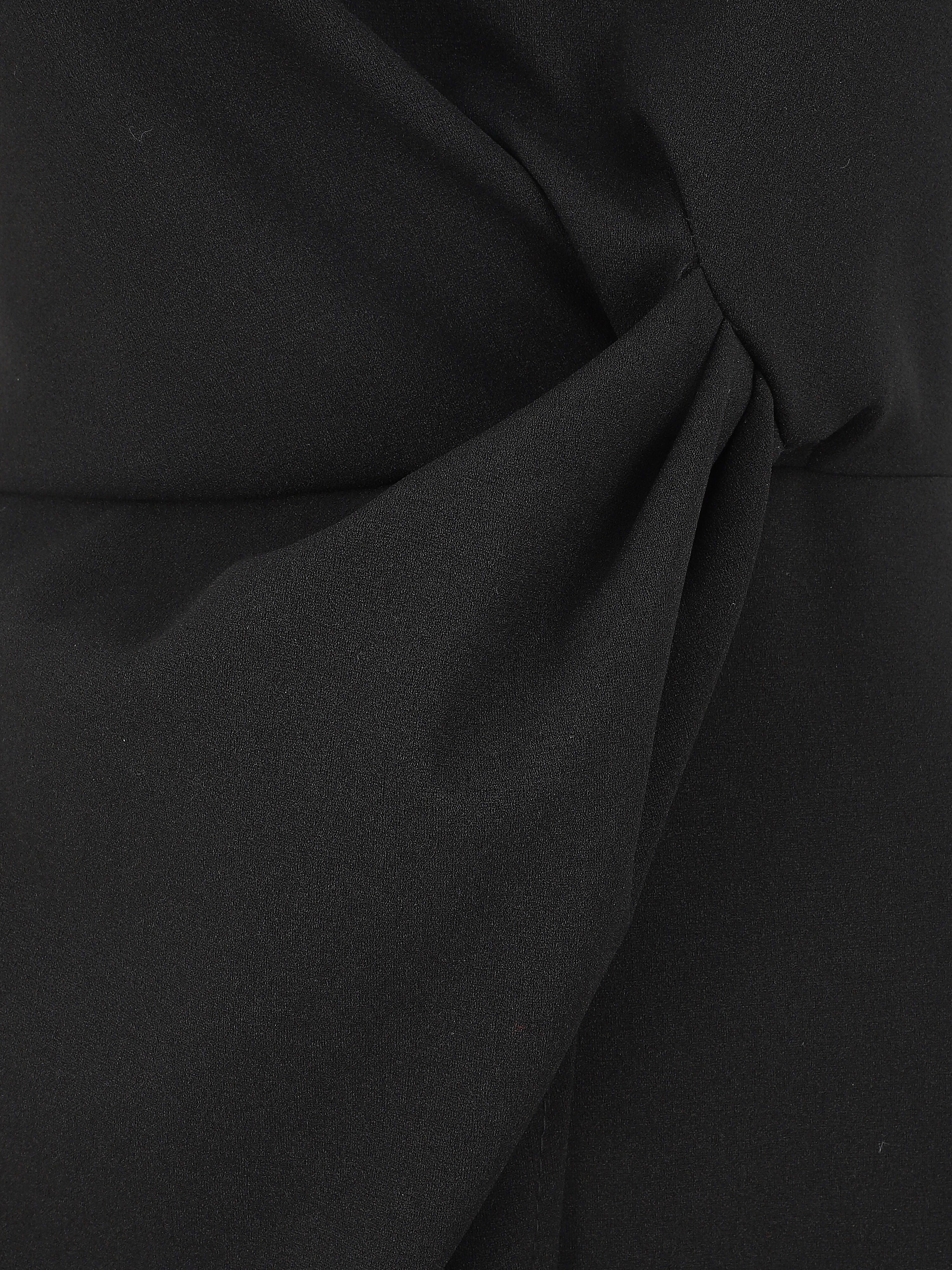 Robe coupe droite effet drapé - Noir - 3