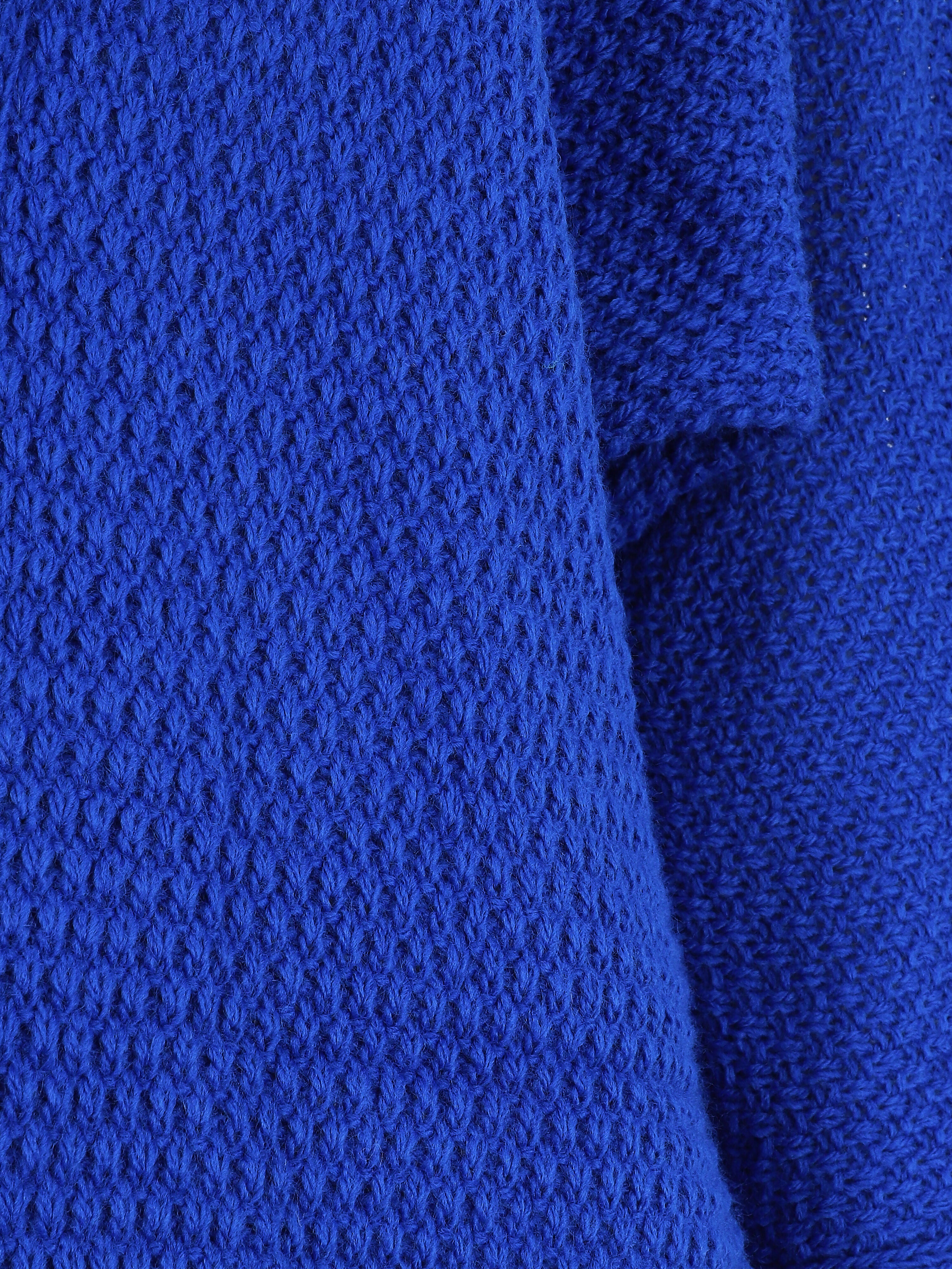 Gilet mi-long ouvert uni - Bleu roi - 3
