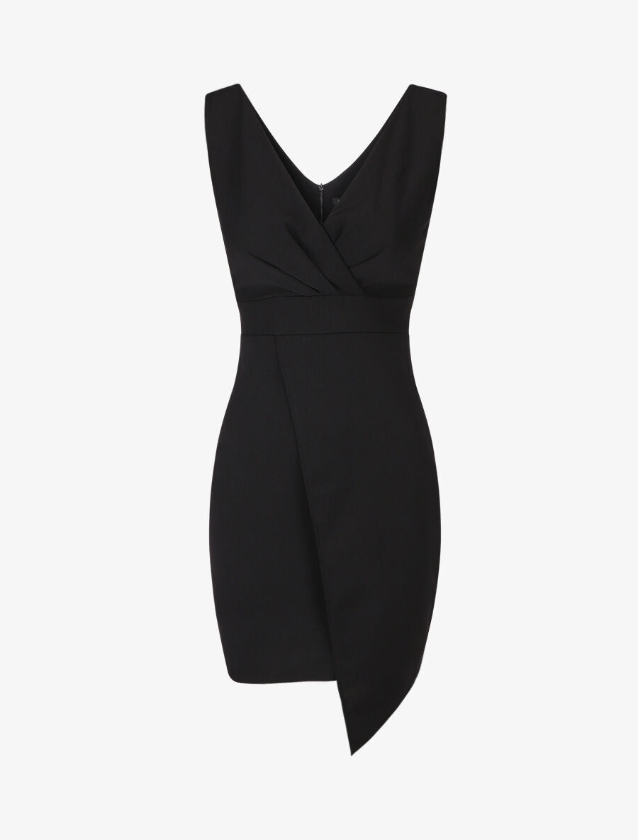 Robe fourreau cache-coeur - Noir - 1