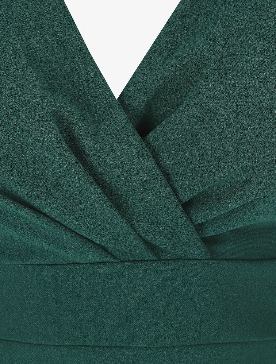 Robe fourreau cache-coeur - Vert sapin - 4