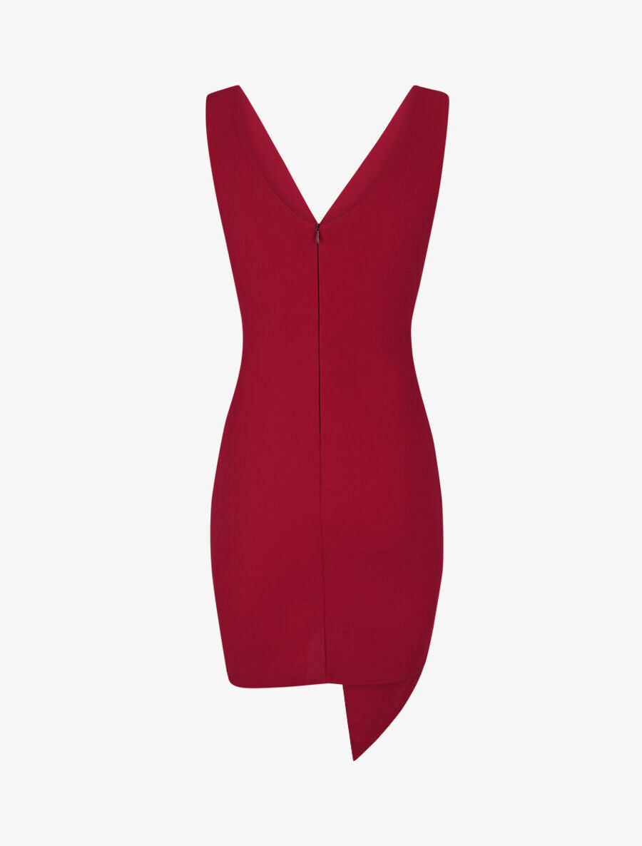 Robe fourreau cache-coeur - Rouge - 3