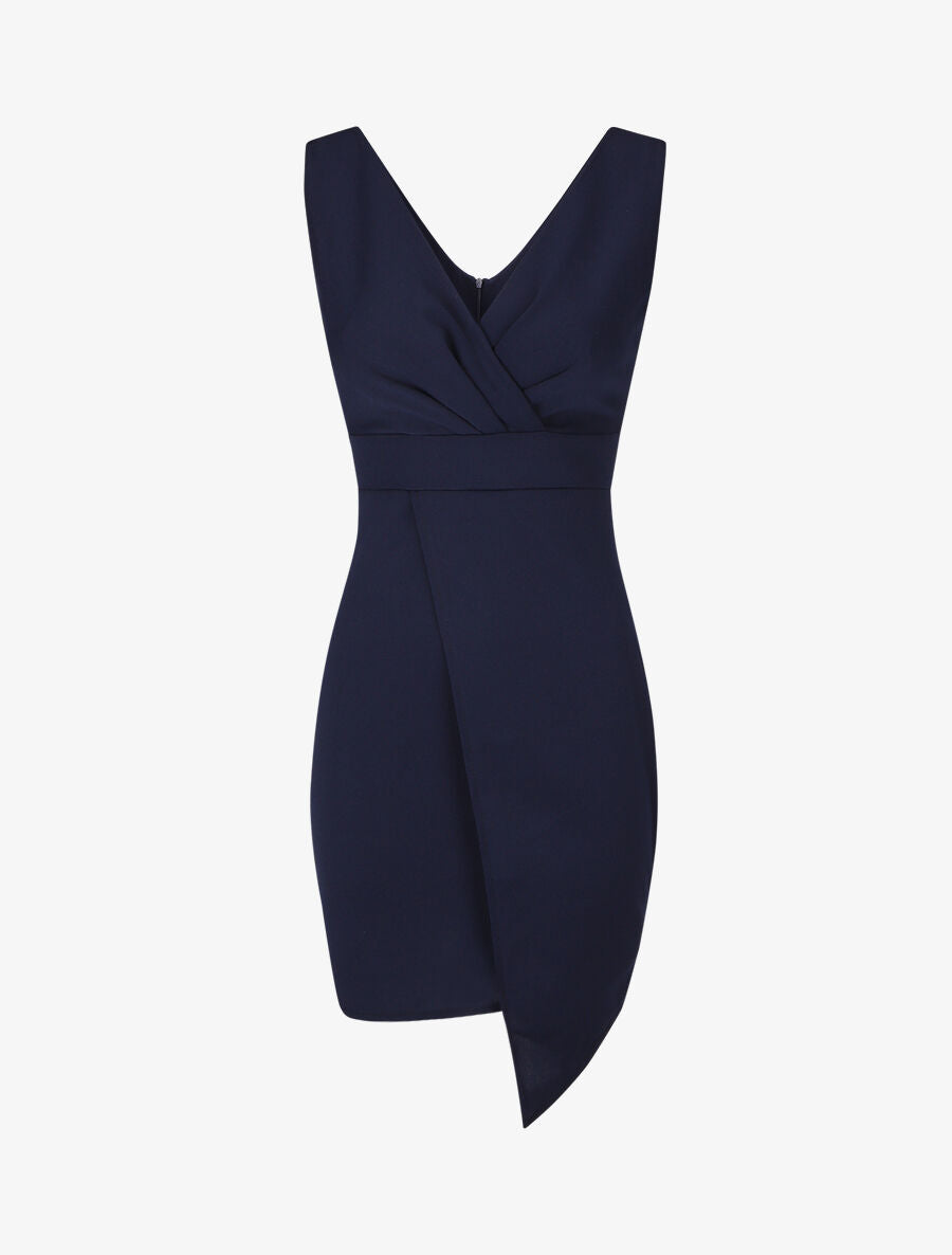 Robe fourreau cache-coeur - Marine - 5