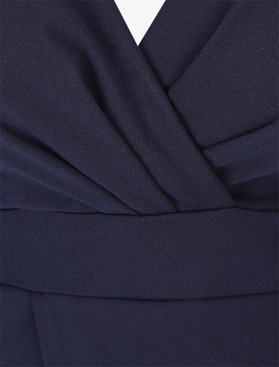Robe fourreau cache-coeur - Marine - 4