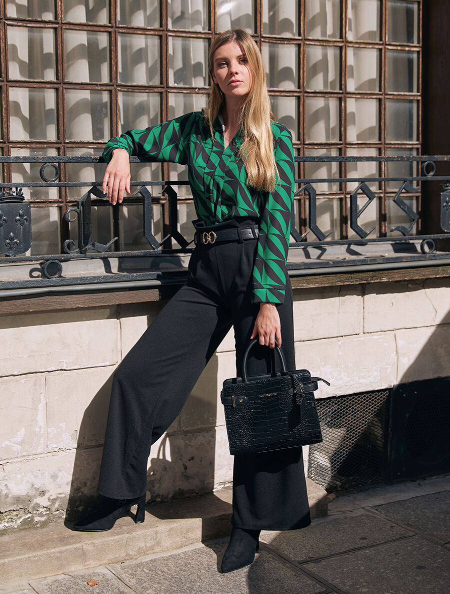 Pantalon fluide coupe ample - Noir - 4