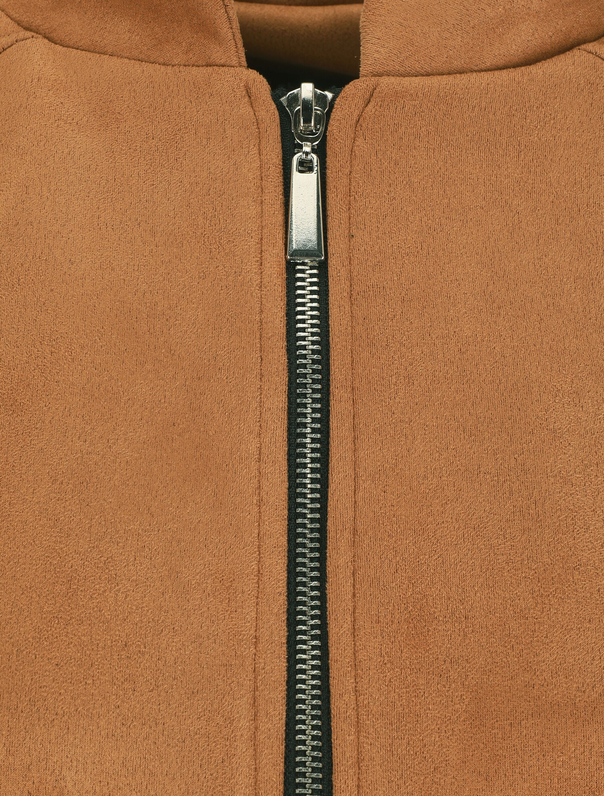 Veste zippée en suédine - Camel - 4
