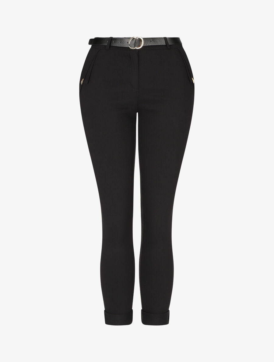 Pantalon droit à poches fantaisies - Noir - 4