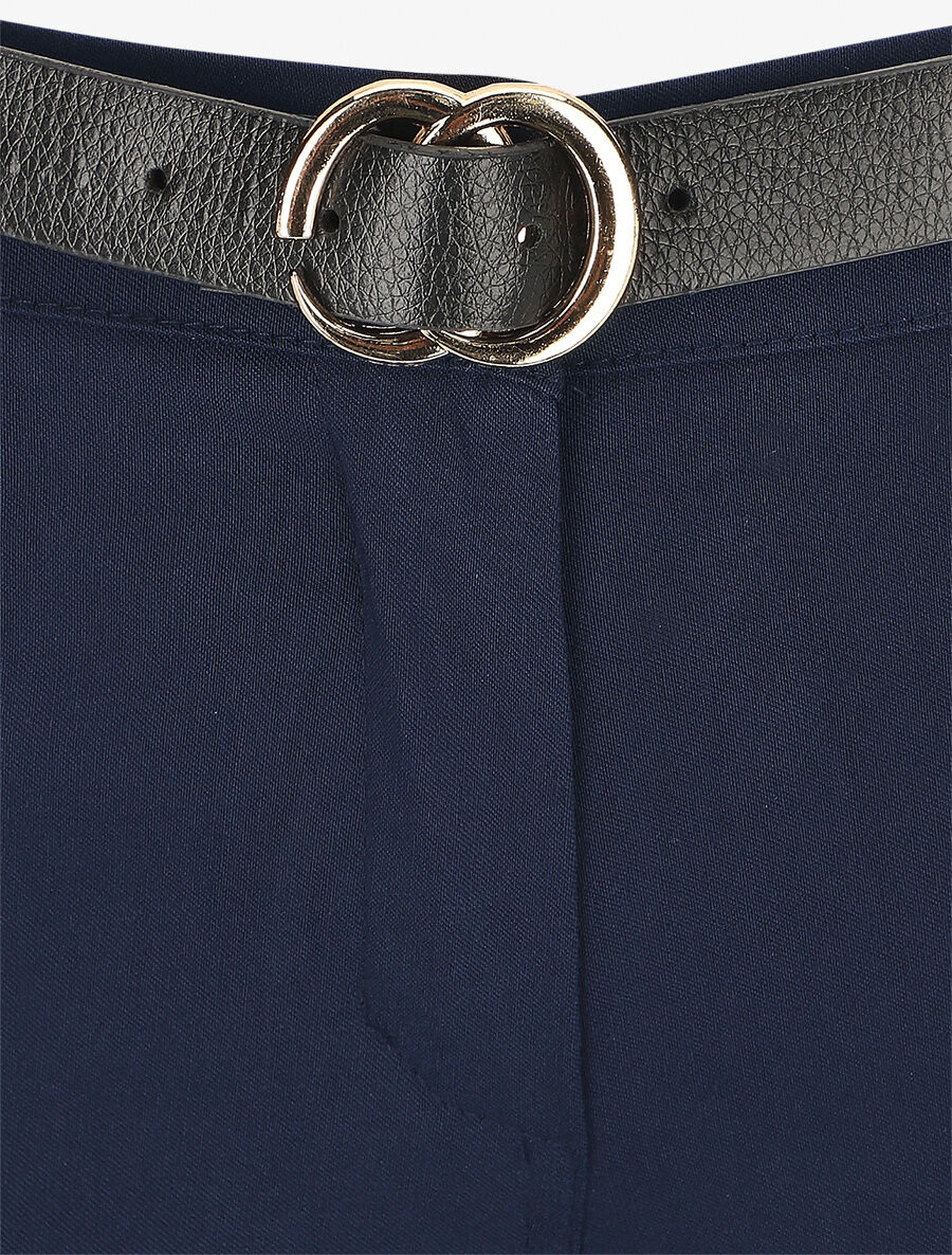 Pantalon droit à poches fantaisies - Marine - 3