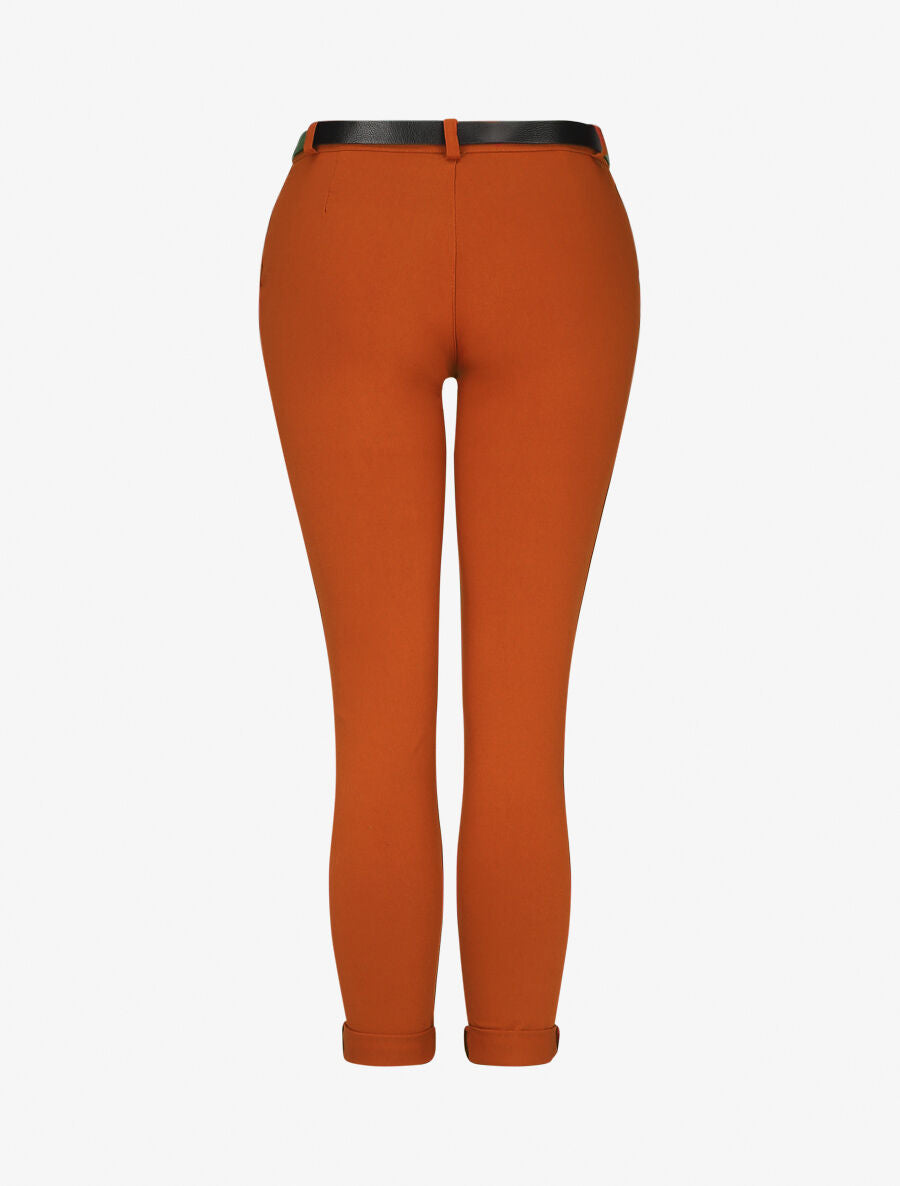 Pantalon droit à poches fantaisies - Orange - 2