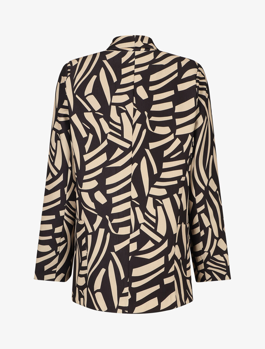 Blazer ample imprimé zèbre - Beige - 2