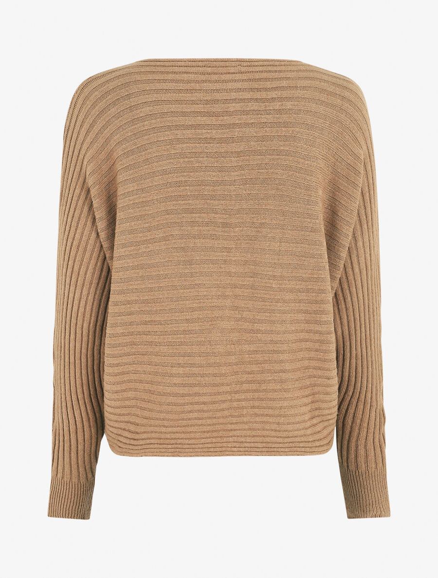 Pull uni oversize chauve-souris - Camel - 2