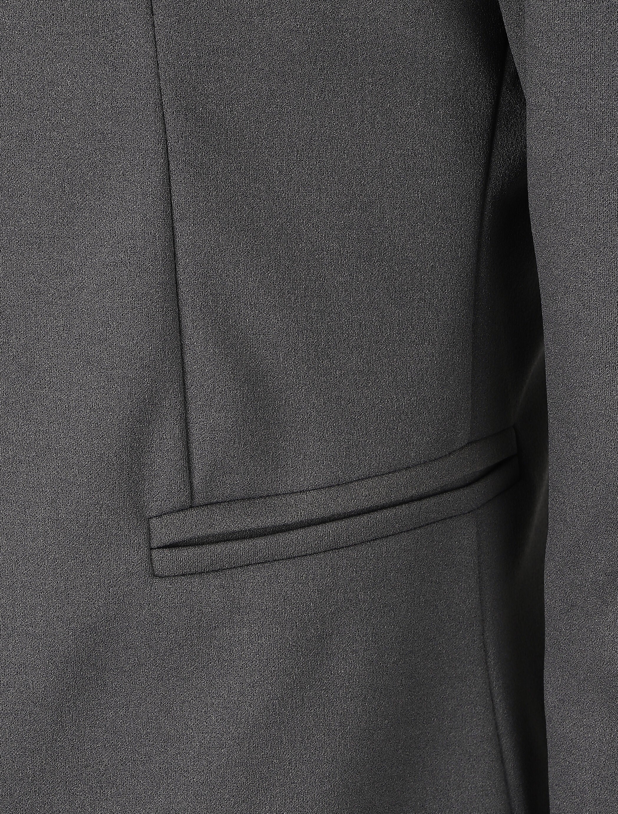 Blazer uni à revers imprimé graphique - Gris - 3