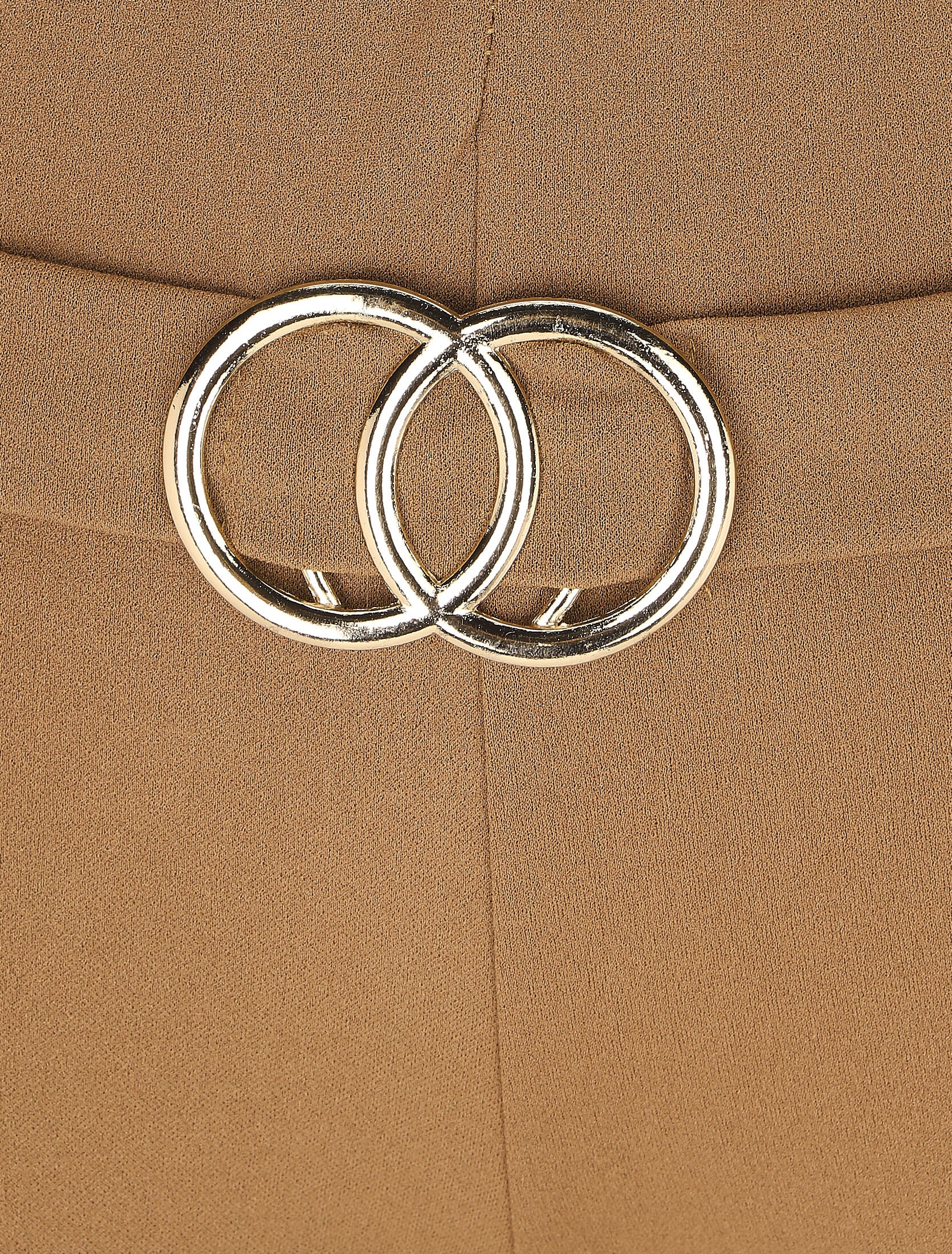 Pantalon flare taille haute à boucle - Camel - 3