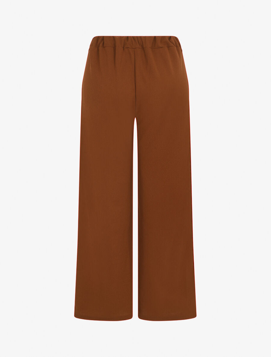 Pantalon ample à taille élastiquée - Camel - 2
