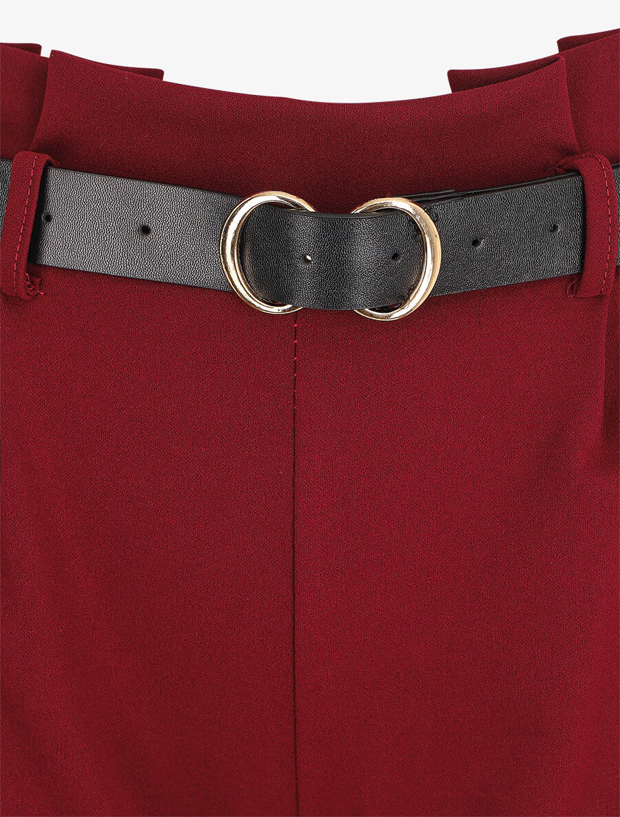 Pantalon fluide coupe ample - Bordeaux - 3