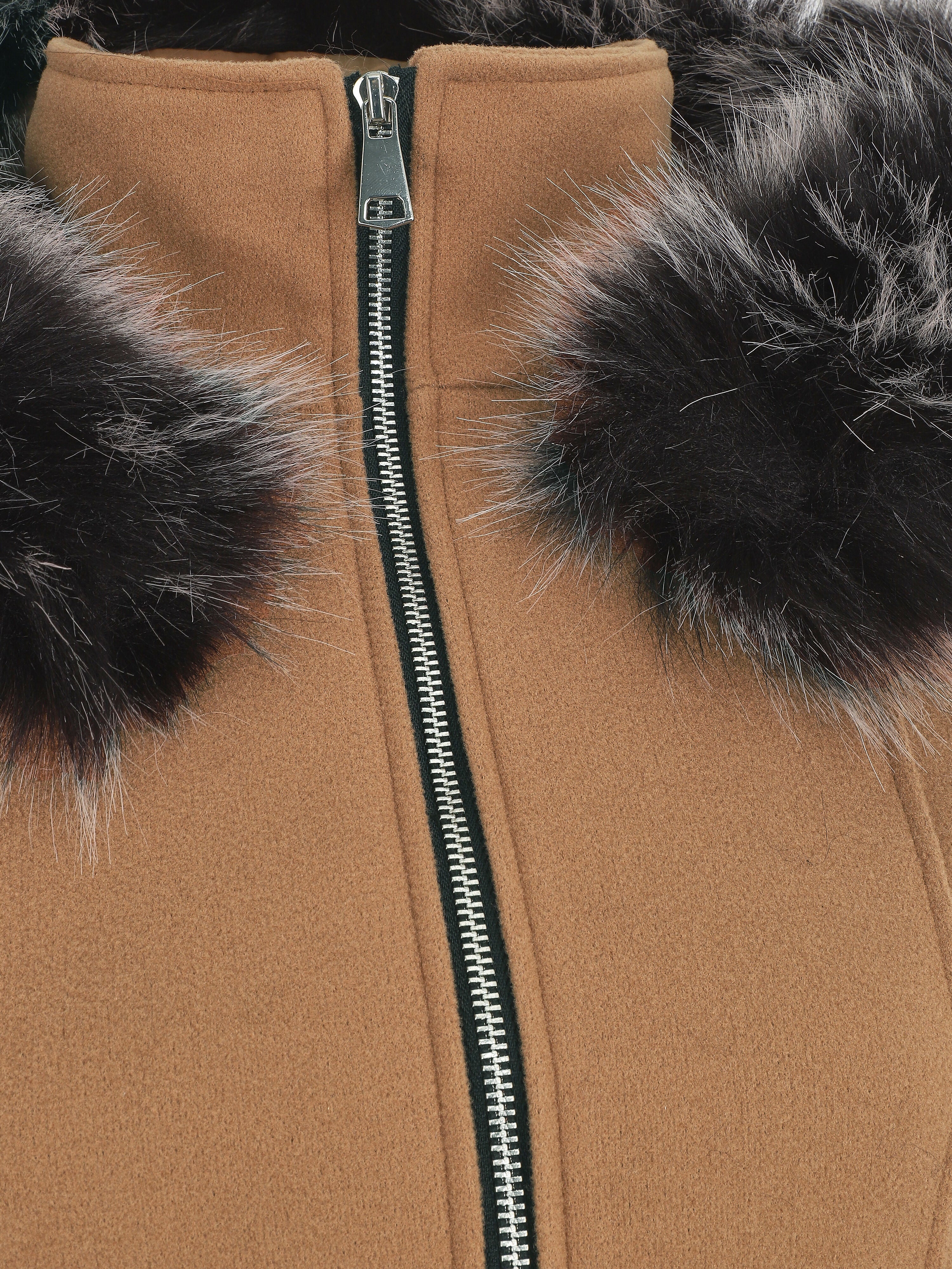 Manteau ajusté à capuche amovible - Camel - 3