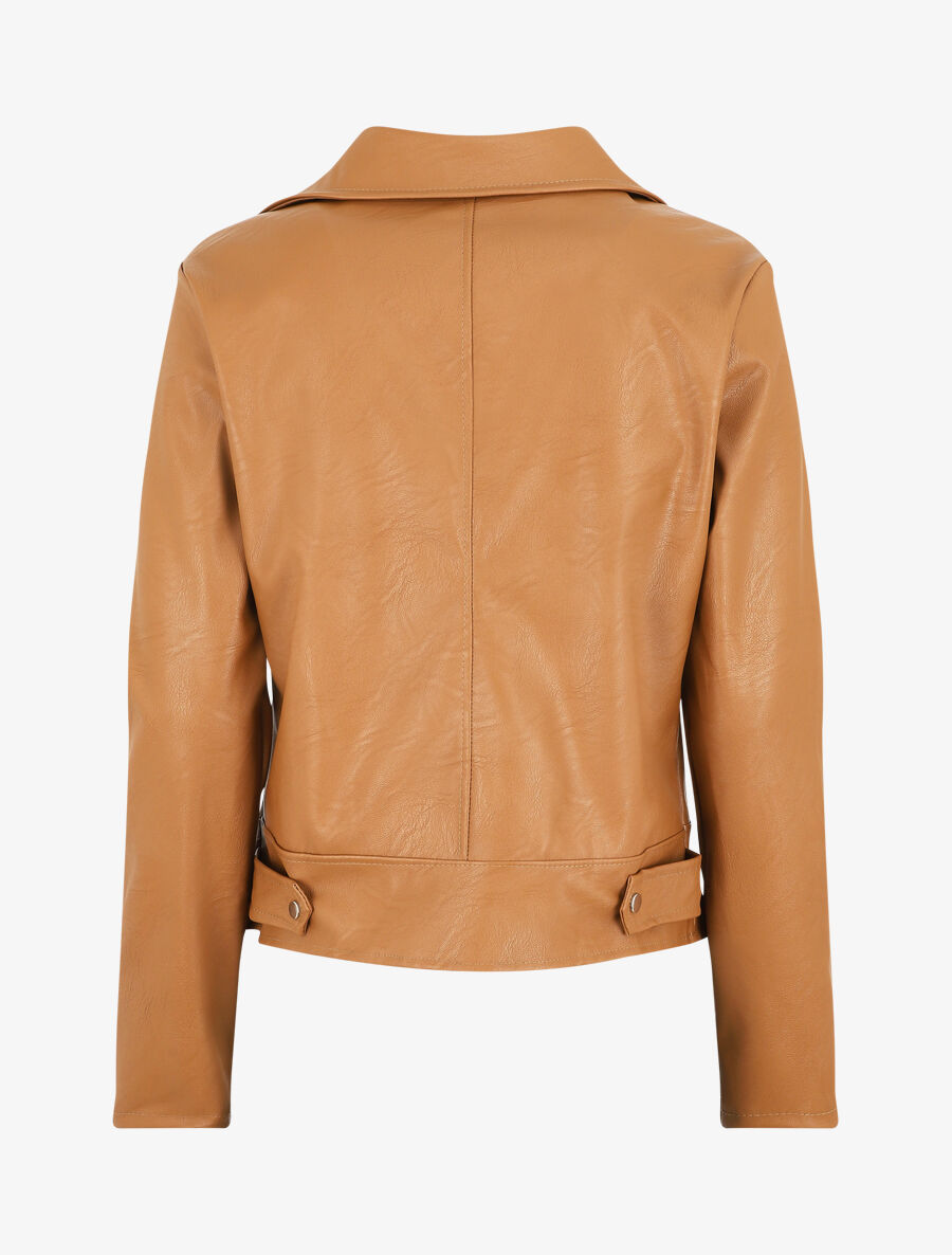 Perfecto droit en simili coupe droite - Camel - 2
