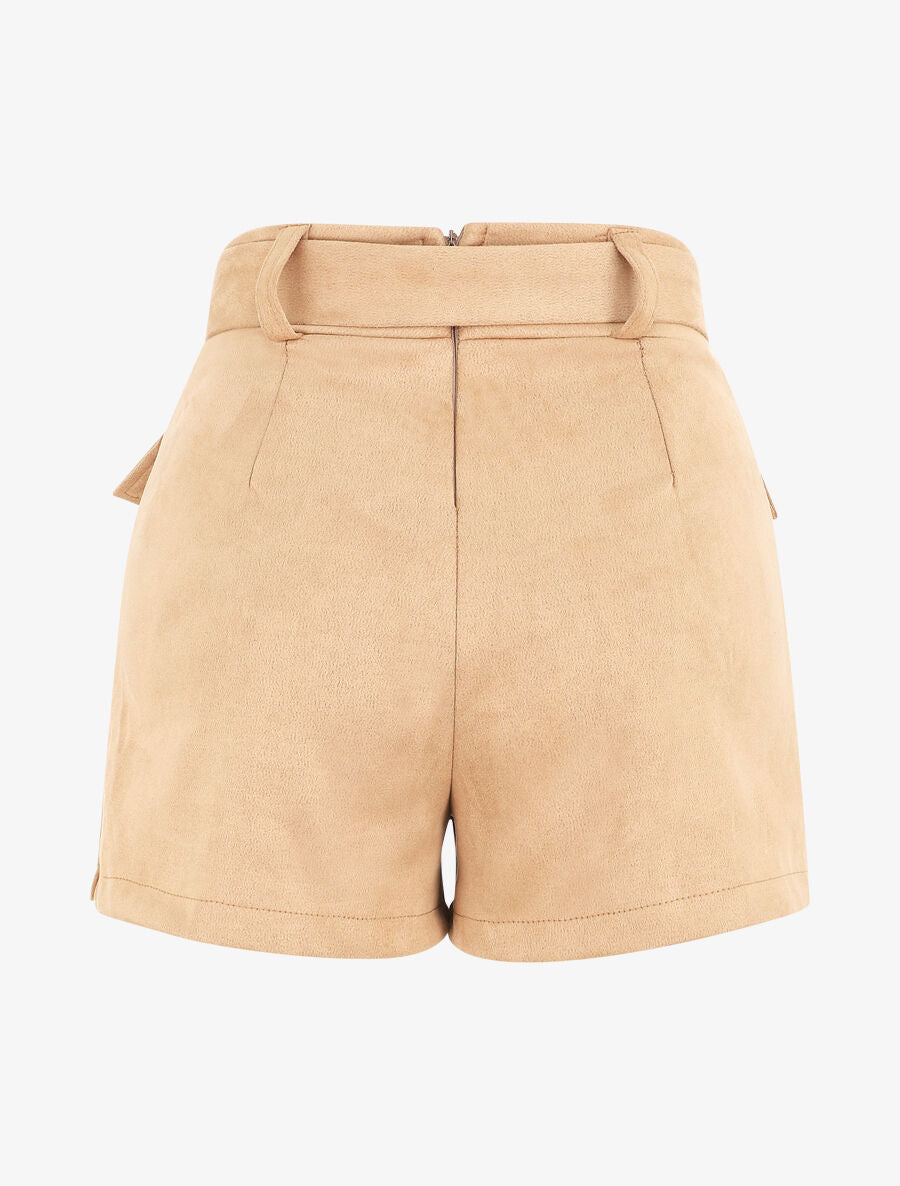 Jupe short en suédine - Camel clair - 2