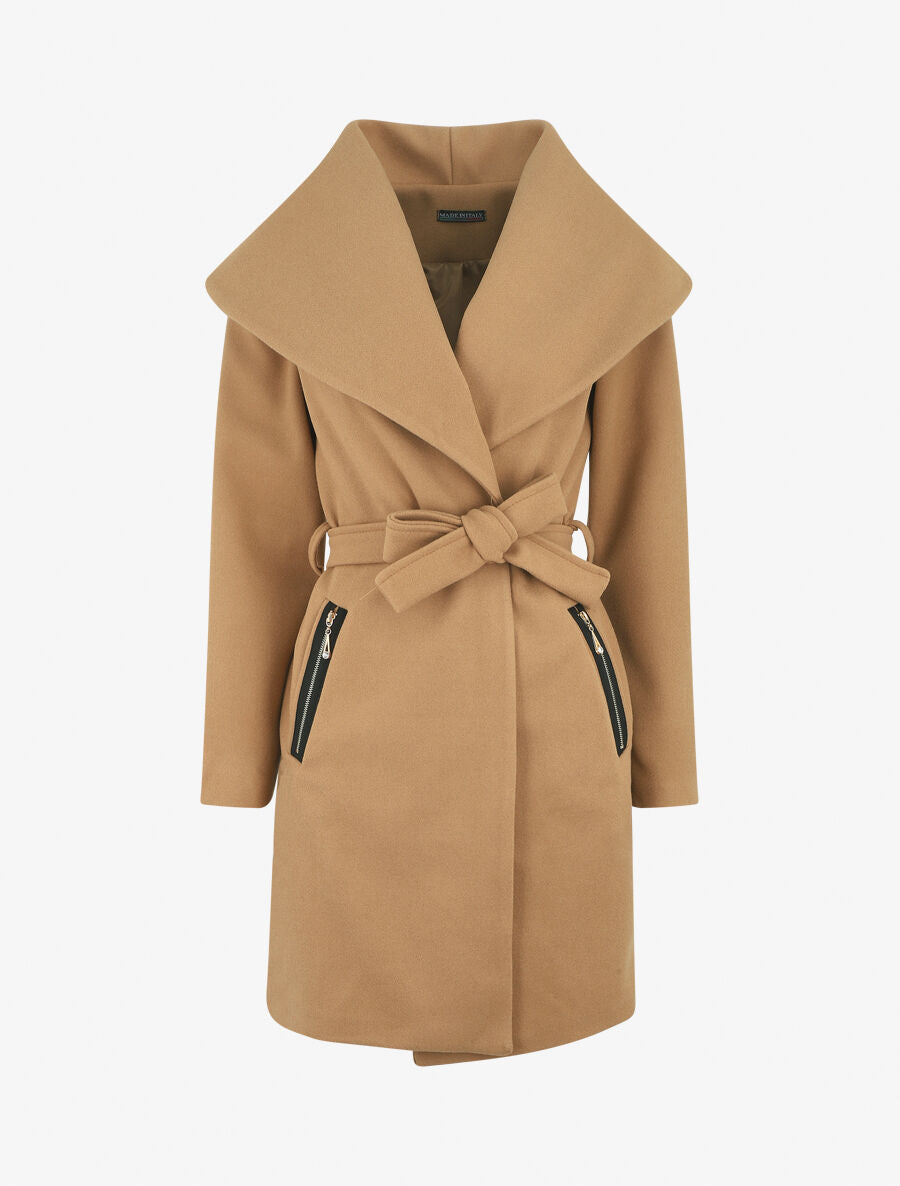 Manteau à col châle - Beige - 1
