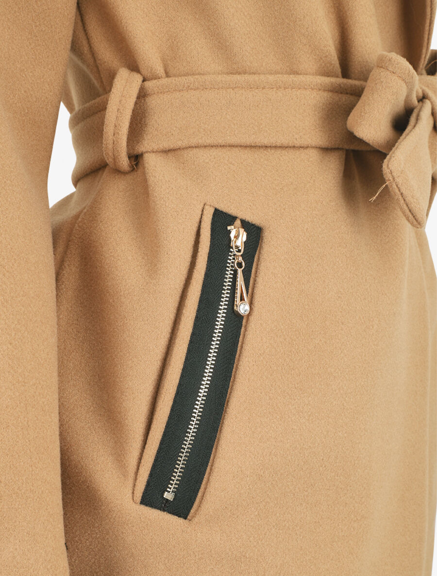 Manteau à col châle - Beige - 3