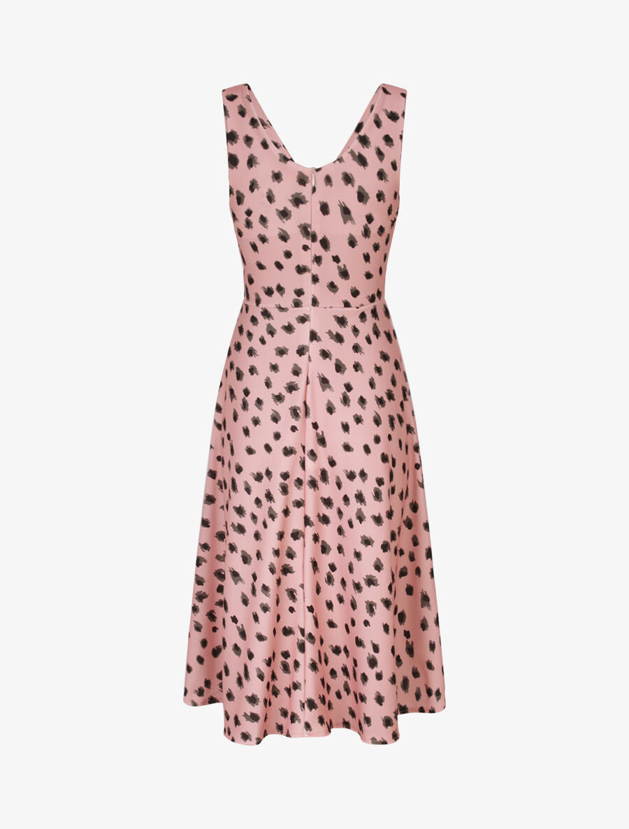 Robe midi imprimé léopard - Rose - 2