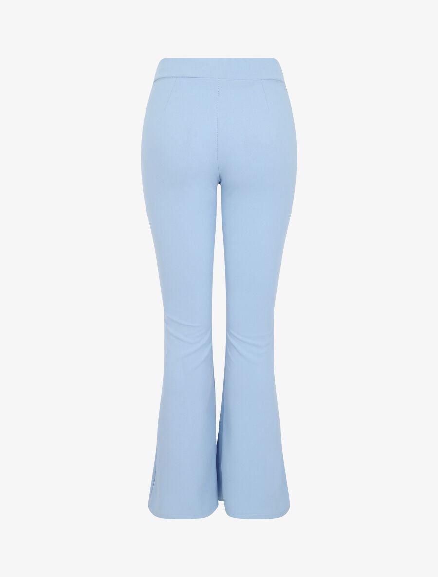Pantalon flare extra long à boucle métallique - Bleu ciel - 2