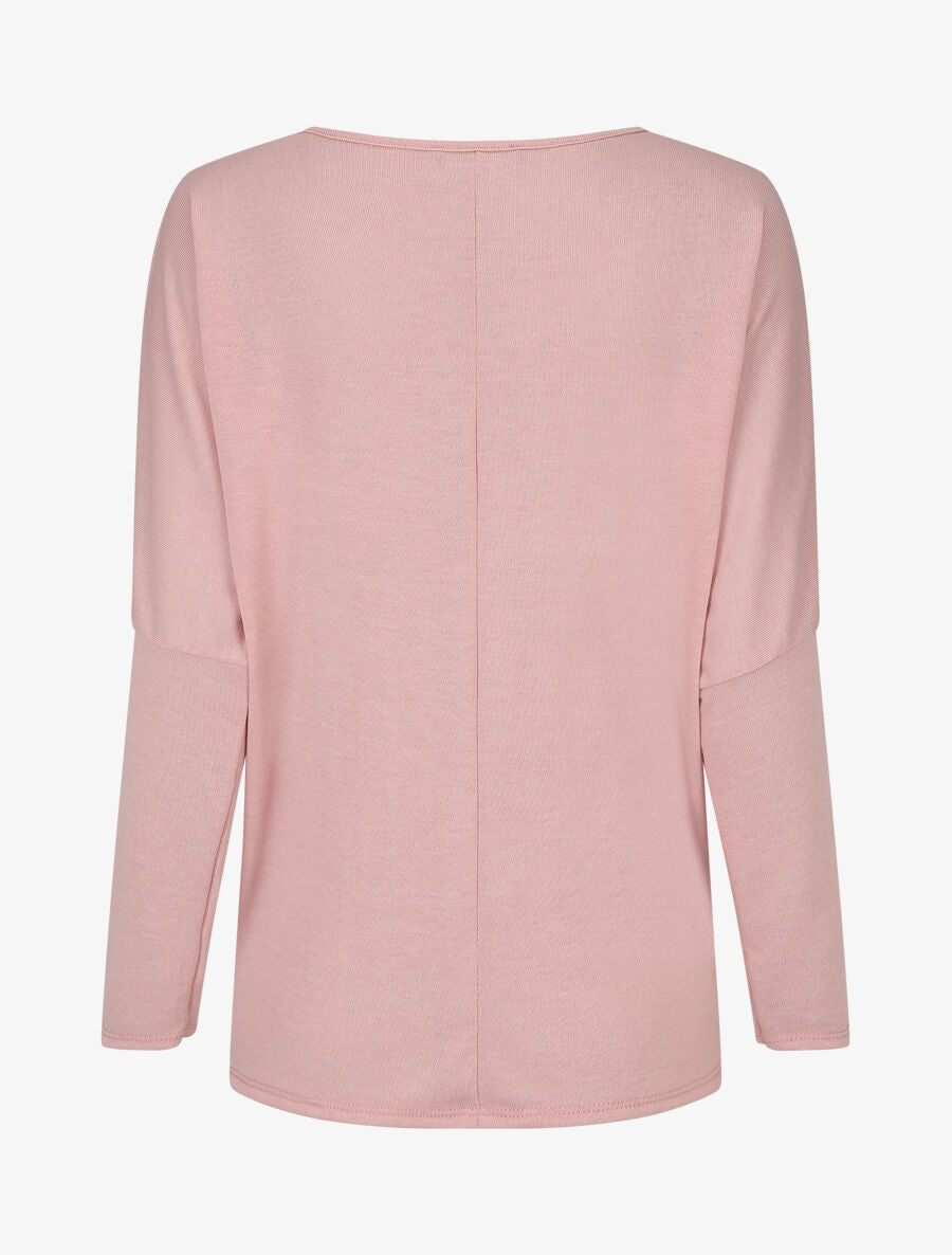 Pull fin à imprimé 4 plumes irisées - Rose - 2
