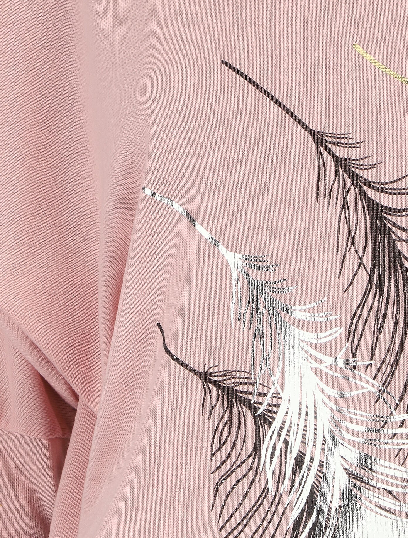 Pull fin à imprimé 4 plumes irisées - Rose - 3
