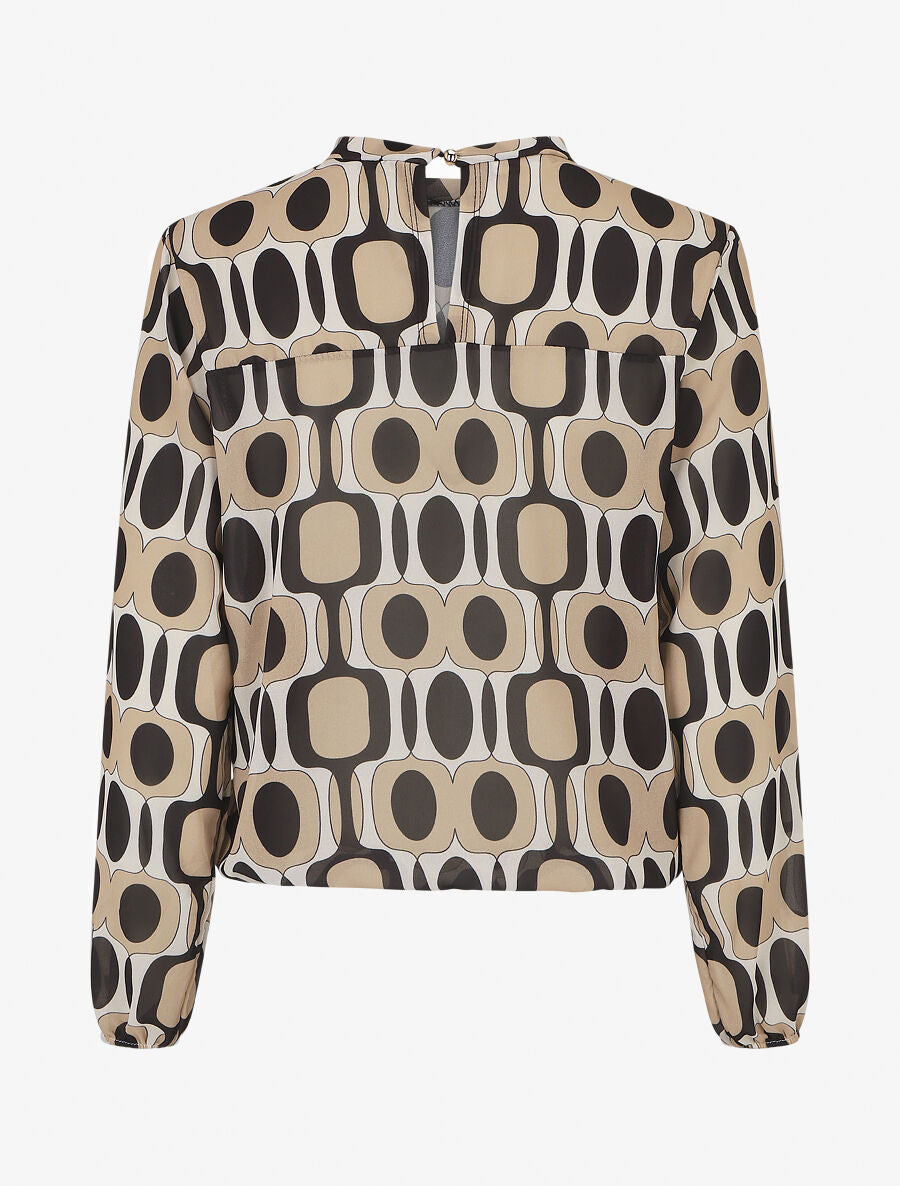 Blouse manches longues à col rond et imprimé graphique 70&