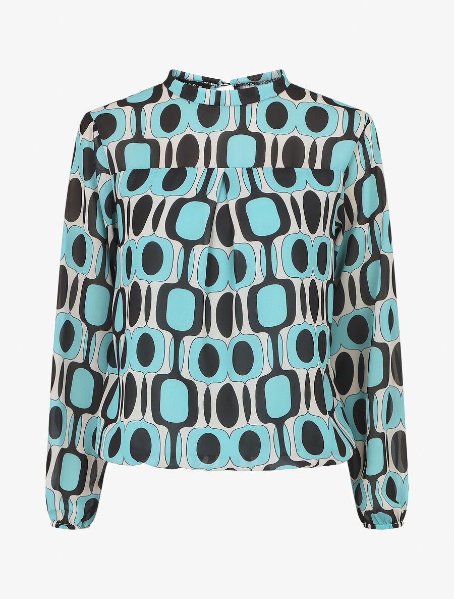 Blouse manches longues à col rond et imprimé graphique 70&