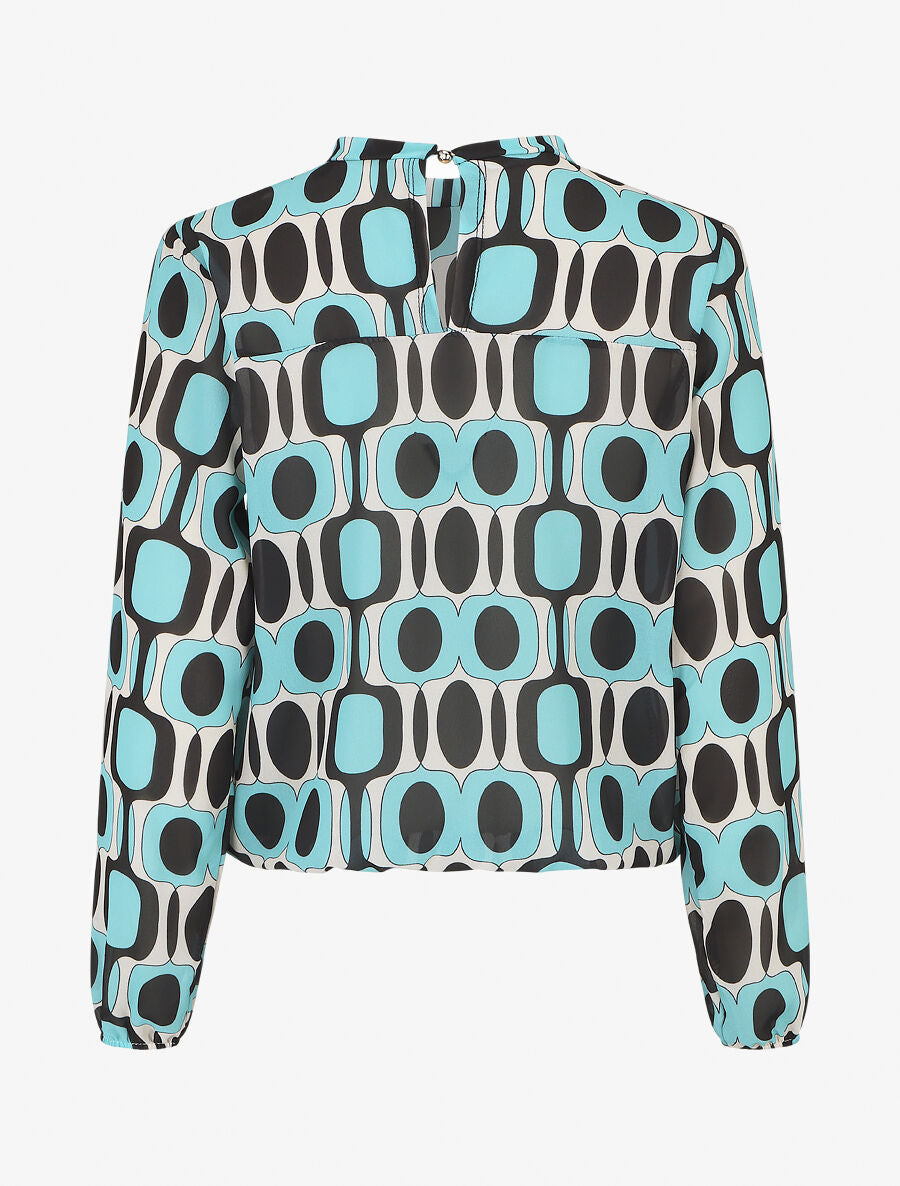 Blouse manches longues à col rond et imprimé graphique 70&