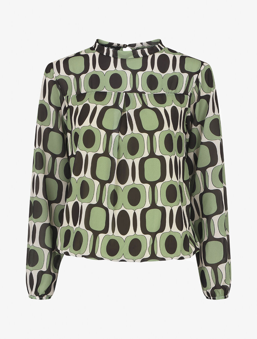 Blouse manches longues à col rond et imprimé graphique 70&