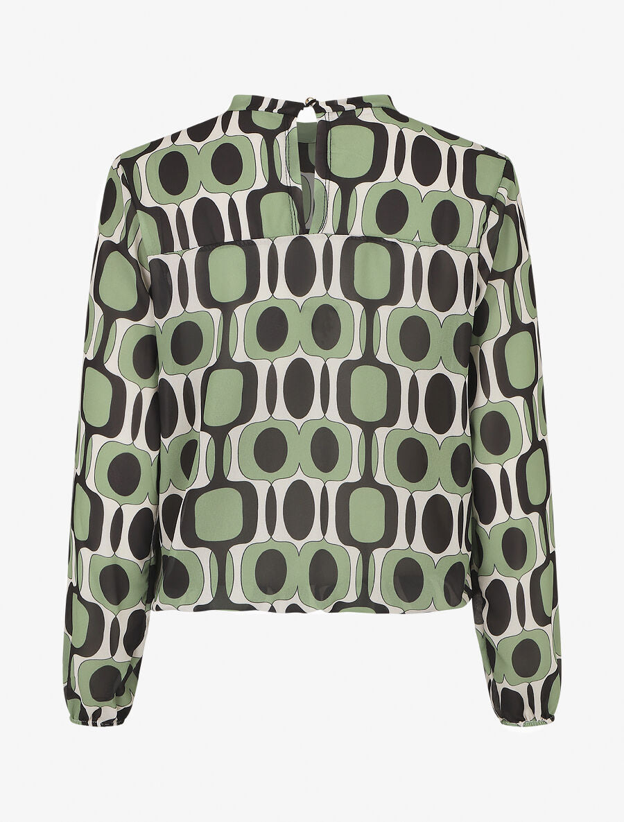 Blouse manches longues à col rond et imprimé graphique 70&