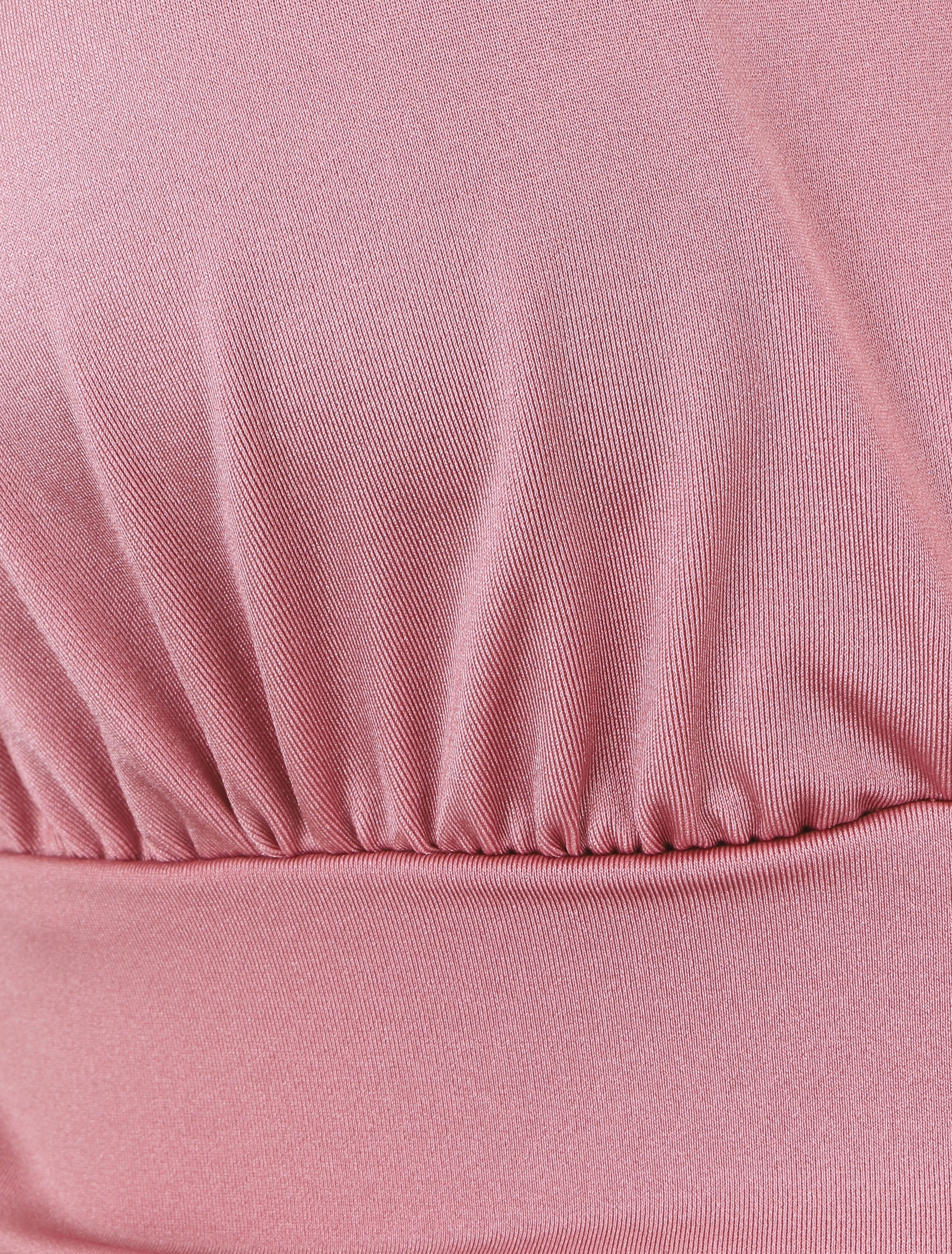 Body uni à col cache-coeur - Vieux rose - 3