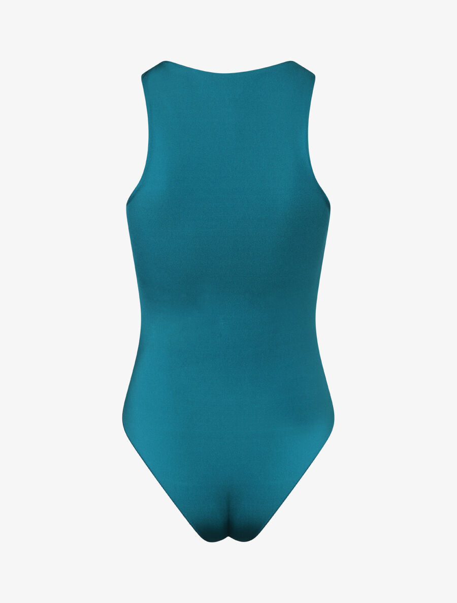 Body uni à col rond - Bleu canard - 2