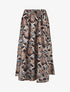 Jupe longue élastiquée à imprimé foulard - Noir - 1