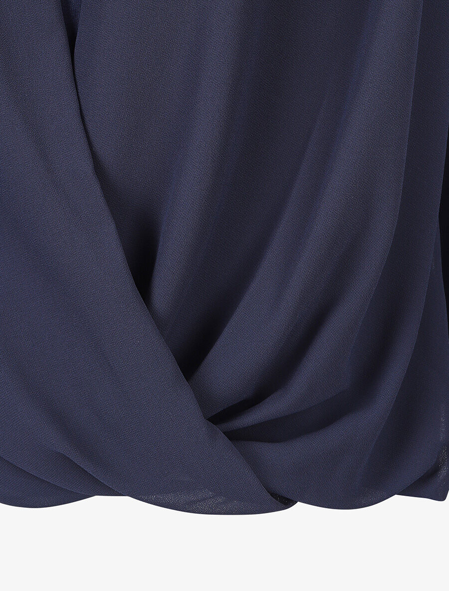 Blouse oversize à col cache coeur - Marine - 3