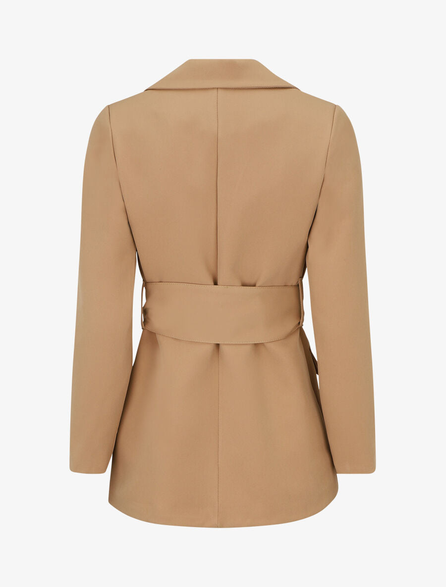 Blazer oversize ceinturé - Camel - 2