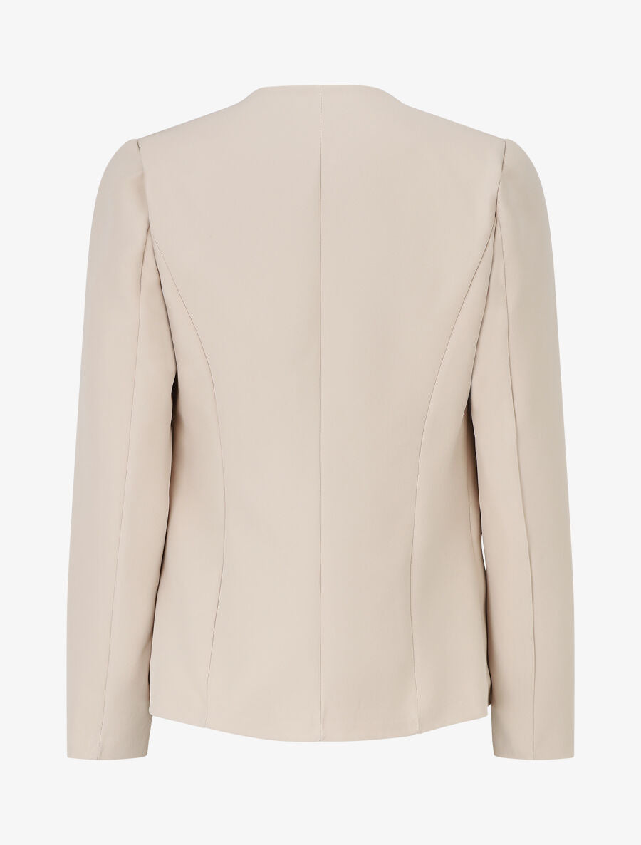 Blazer uni à poches zippées - Beige - 2
