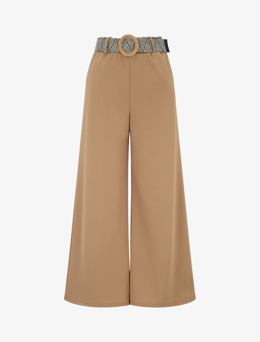 Pantalon long uni fluide - Taupe - 1