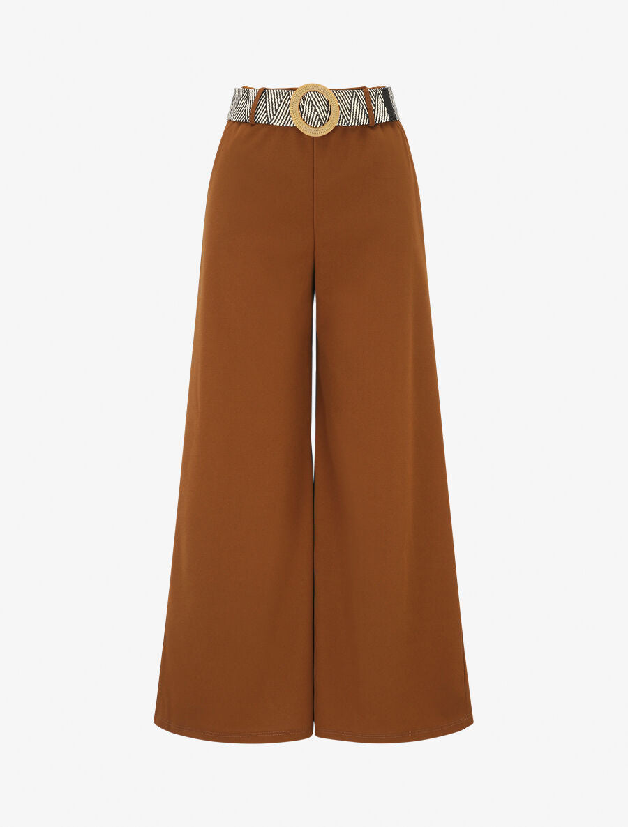 Pantalon long uni fluide - Camel - 5