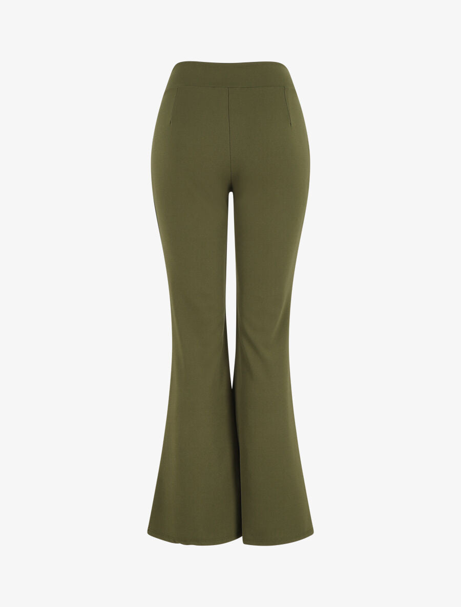Pantalon fluide à fermeture stylisée - Kaki - 2