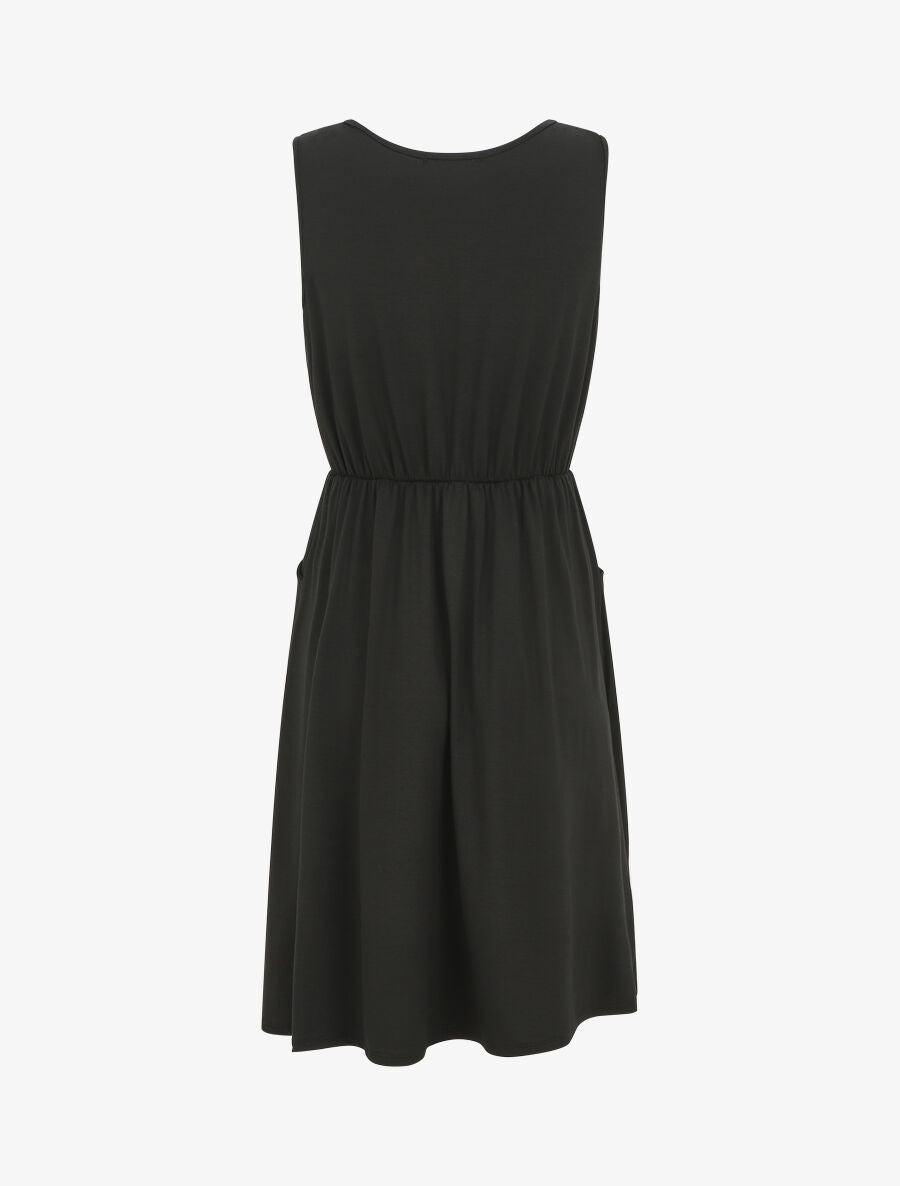 Robe mi-longue fluide - Noir - 2