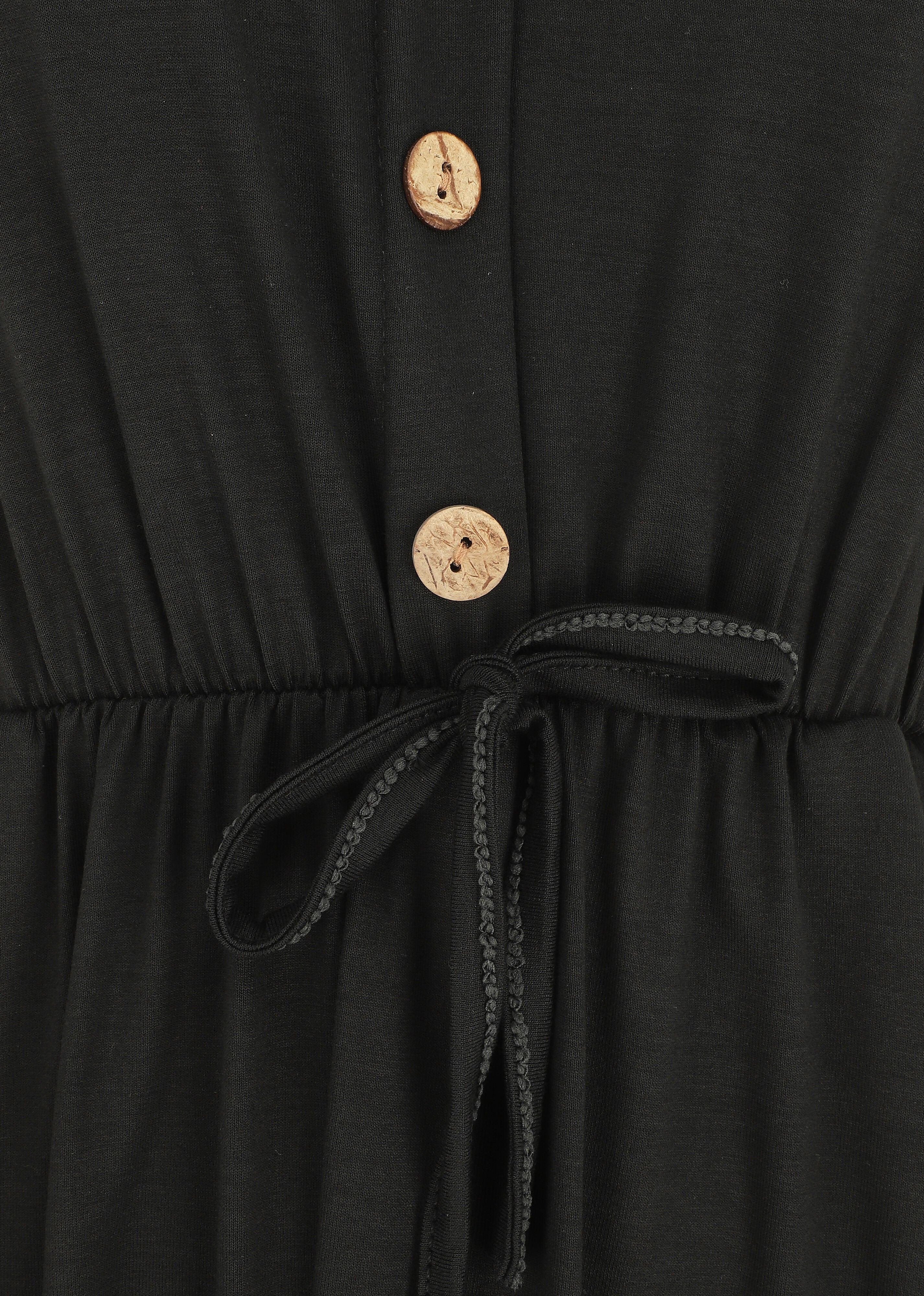 Robe mi-longue fluide - Noir - 3