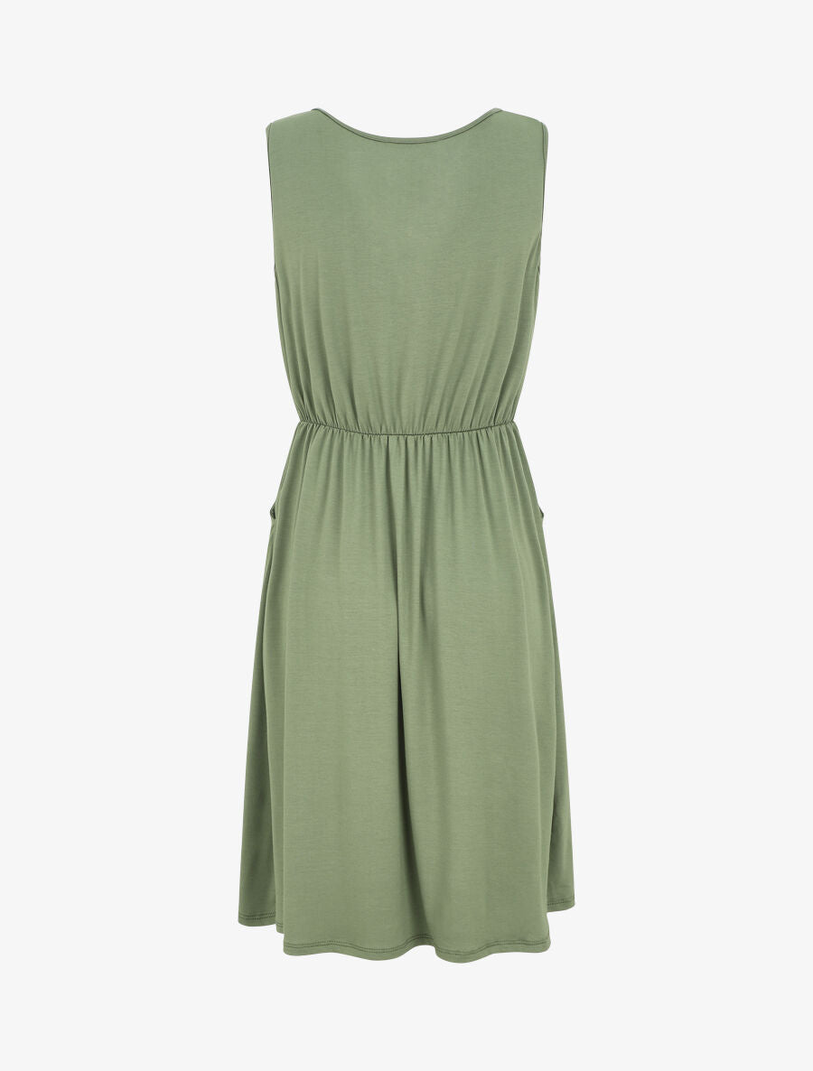 Robe mi-longue fluide - Kaki - 2