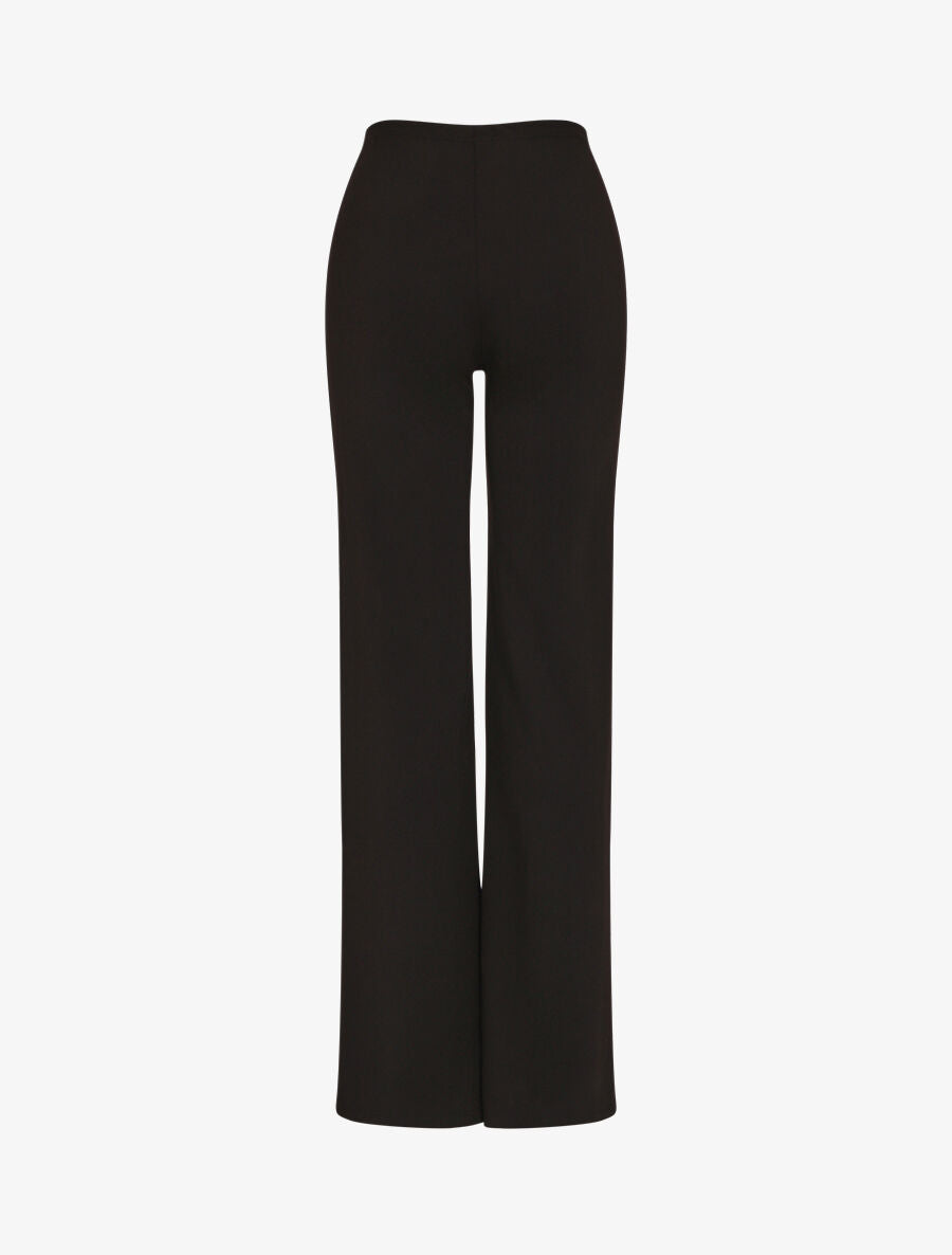 Pantalon long uni à taille haute - Noir - 2