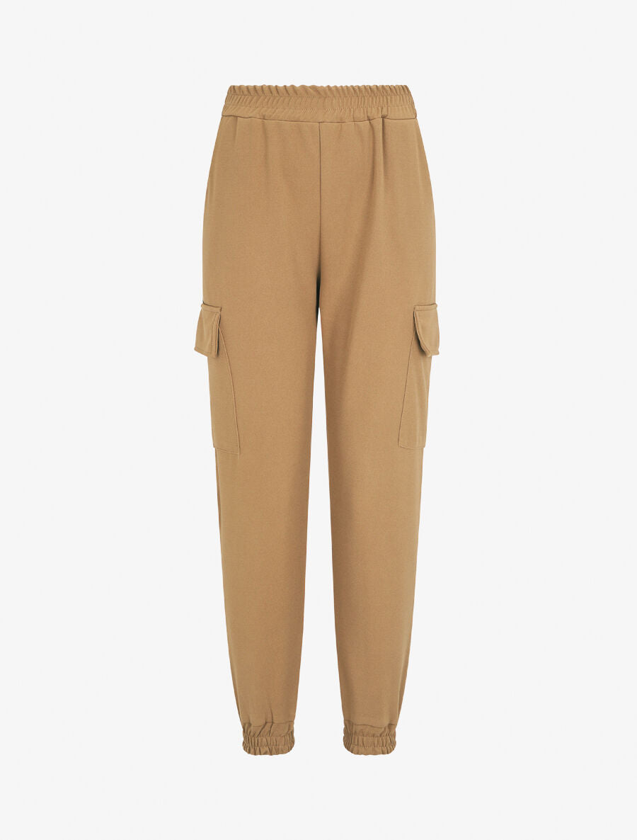 Jogging cargo taille haute - Camel - 1